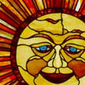 Aztec Sun in Stained Glass
