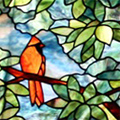 Birds and the Bees in stained glass by Chippaway Art Glass