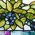 Blueberry Cluster Stained Glass Window